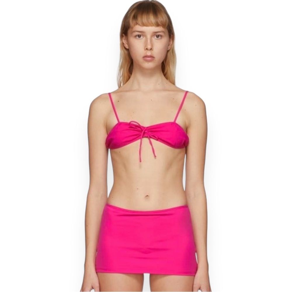 [relisted] NWOT Maryam Nassir Zadeh Rio Pink Fuchsia Bandeau Bikini Swim Top - Picture 4 of 12